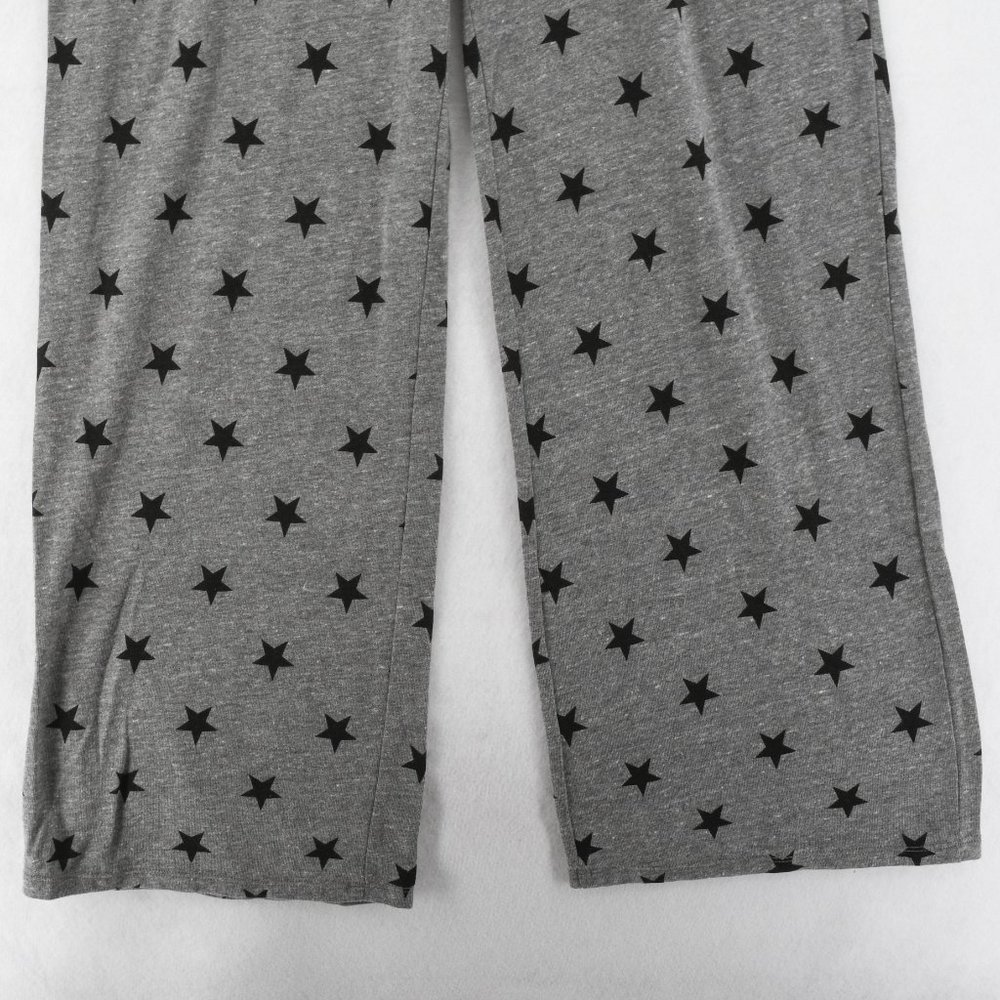 Alternative Jumpsuit Women Faux Wrap V-Neck Star Print Straight Leg Knit Gray - Picture 6 of 7